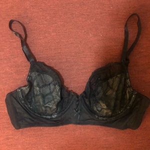Black Lace Unlined Bra